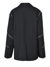 Women's Boyfriend Blazer with Zipper Sleeves